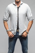 Giannetto Portofino Serenity Cotton Cashmere Jersey In Grey | Mens - Shirts - Dress