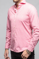 Giannetto Portofino Stanovoy Solid Brushed Cotton Shirt In Dark Pink Mens - Shirts - Dress