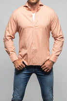 Giannetto Portofino Stanovoy Solid Brushed Cotton Shirt In Orange Mens - Shirts - Dress
