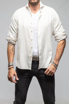 Giannetto Portofino Starlight Soft Cotton Shirt In Beige White Check Mens - Shirts - Dress
