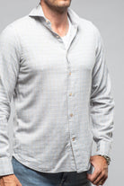Giannetto Portofino Starlight Soft Cotton Shirt In Grey Tan Check | Mens - Shirts - Dress