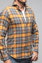 Giannetto Portofino Sunbeam Cotton Check Shirt In Orange Blue Mens - Shirts - Dress
