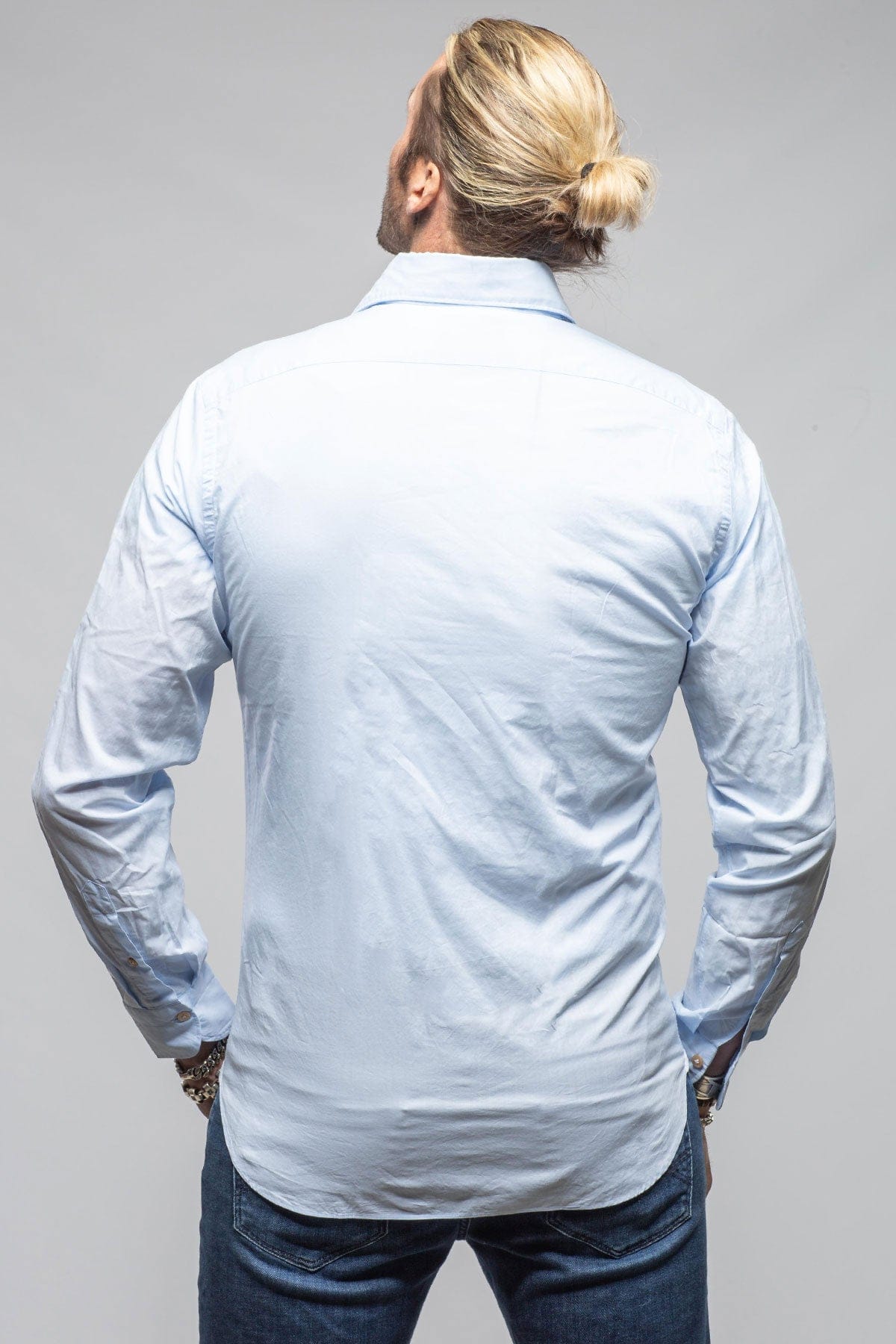 Giannetto Portofino Suntroy Cotton Shirt In Light Blue Mens - Shirts - Dress