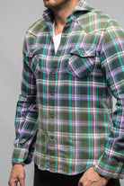 Thorens Western Snap Shirt In Purple - AXEL'S