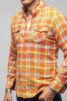 Giannetto Portofino Thorens Western Snap Shirt In Orange Mens - Shirts - Dress