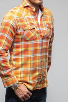 Giannetto Portofino Thorens Western Snap Shirt In Orange Mens - Shirts - Dress
