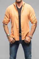 Giannetto Portofino Tranquil Washed Cotton Flannel In Orange | Mens - Shirts - Dress
