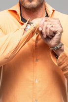 Giannetto Portofino Tranquil Washed Cotton Flannel In Orange | Mens - Shirts - Dress