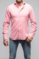 Giannetto Portofino Tranquil Washed Cotton Flannel In Pink Mens - Shirts - Dress
