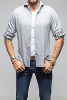 Giannetto Portofino Treasure Cotton Cashmere Jersey In Grey Mens - Shirts - Dress