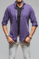 Giannetto Portofino Treasure Cotton Cashmere Jersey In Purple | Mens - Shirts - Dress