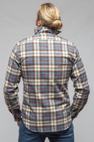 Giannetto Portofino Whisper Snap Shirt In Blue White Orange | Mens - Shirts - Dress