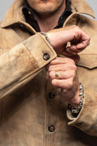 Aldrich Distressed Suede Jacket In Palomino - AXEL'S