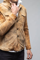 Aldrich Distressed Suede Jacket In Palomino - AXEL'S