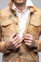 Gimo's Aldrich Distressed Suede Jacket In Palomino Mens - Outerwear - Leather