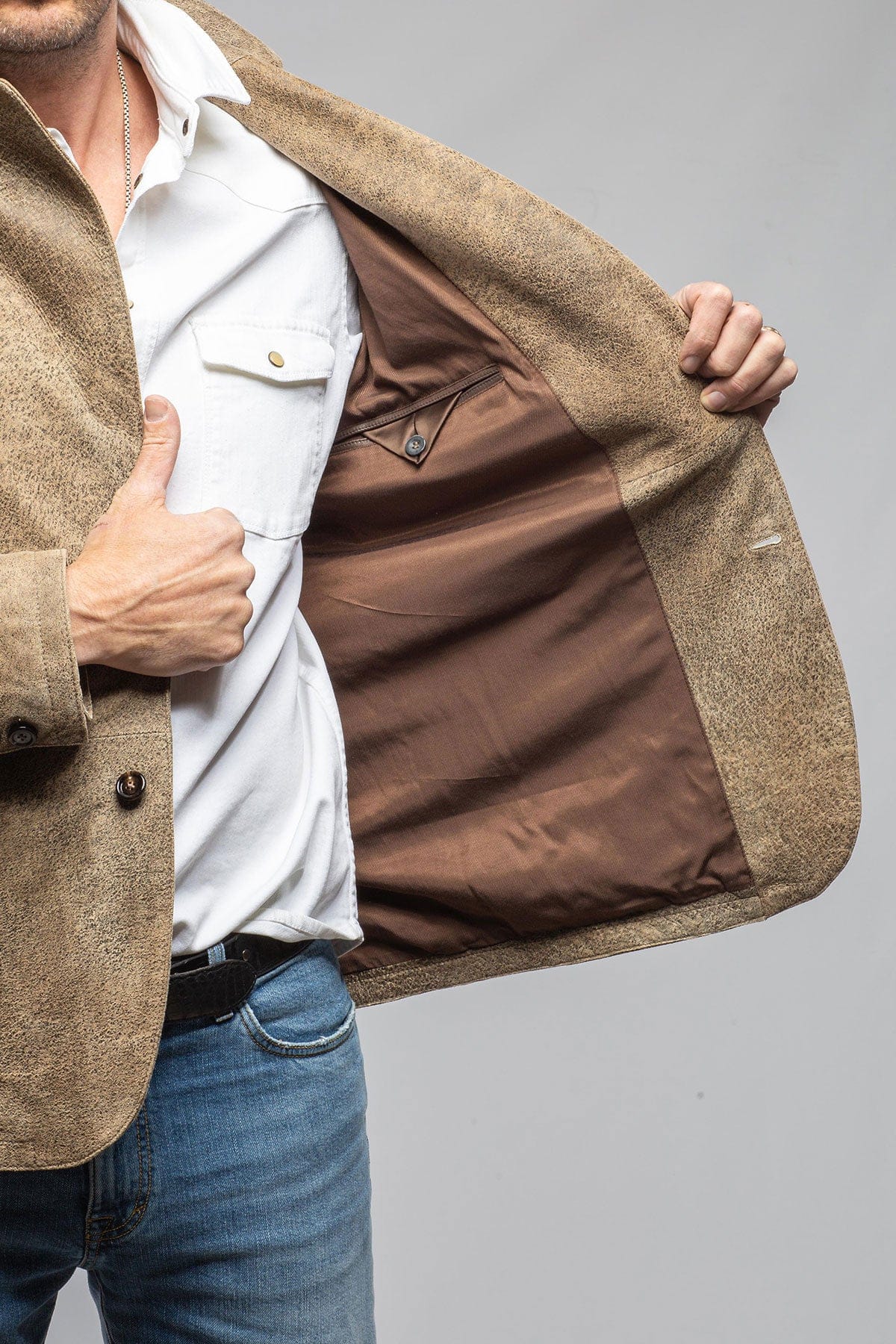 Gimo's Axel's Ranch Jacket In Distressed Tan Mens - Outerwear - Leather