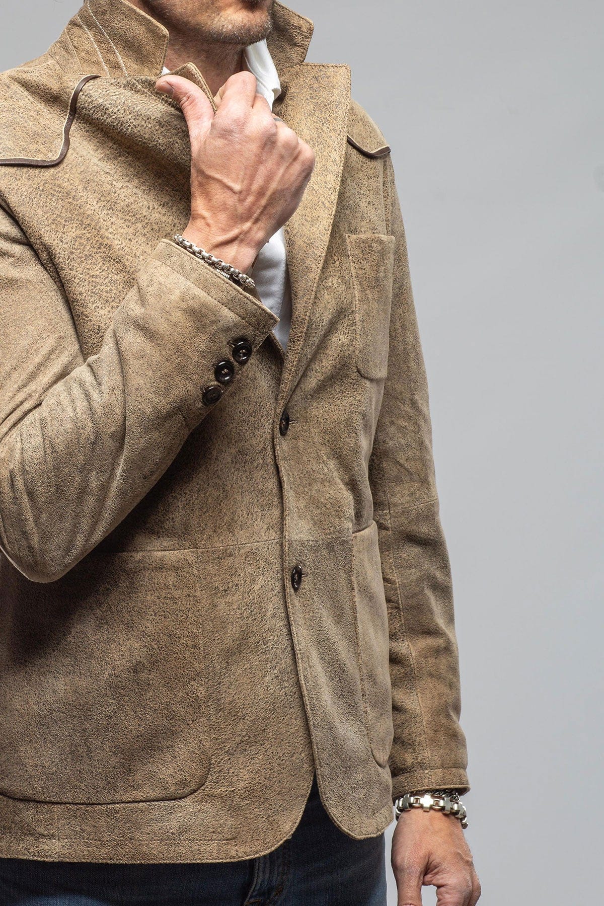 Gimo's Axel's Ranch Jacket In Distressed Tan Mens - Outerwear - Leather