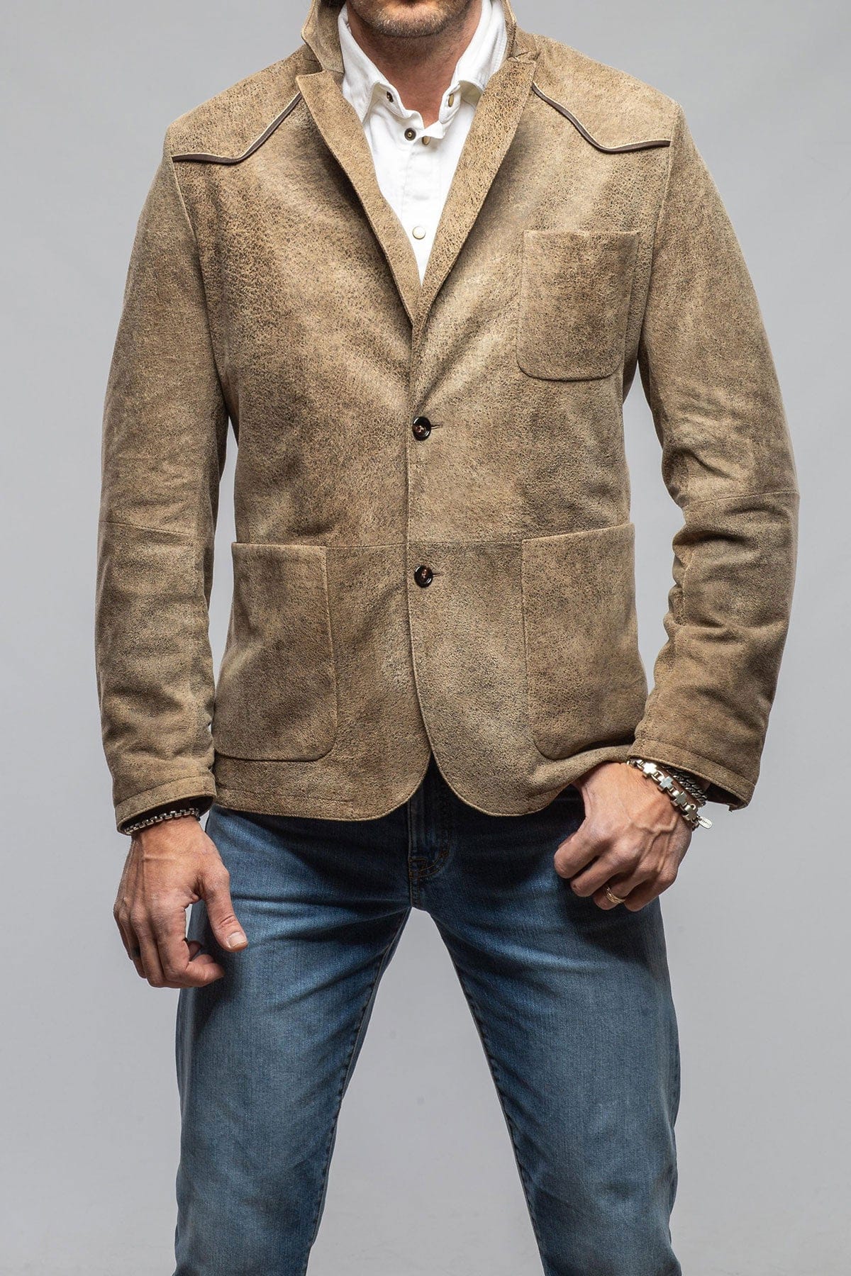 Gimo's Axel's Ranch Jacket In Distressed Tan Mens - Outerwear - Leather