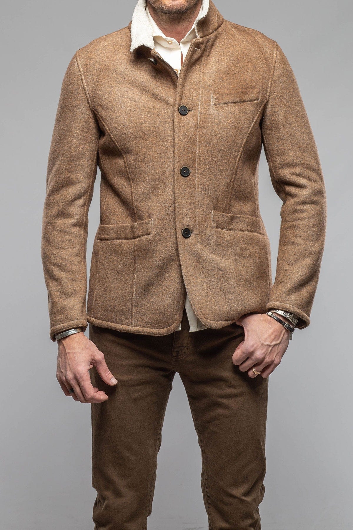 Gimo's Bale Sherpa Jacket In Tan | Warehouse - Mens - Outerwear - Cloth