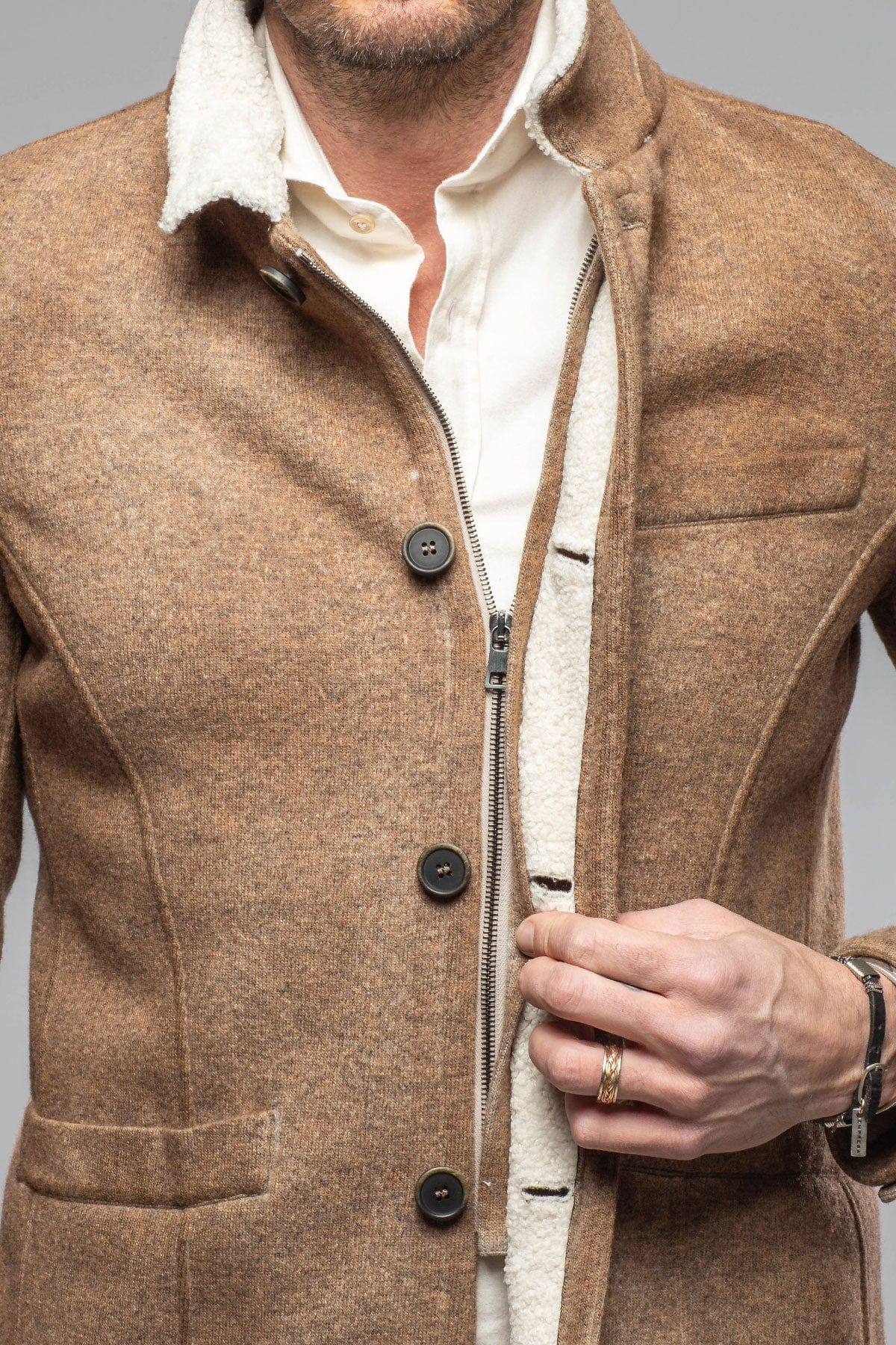 Gimo's Bale Sherpa Jacket In Tan Warehouse - Mens - Outerwear - Cloth