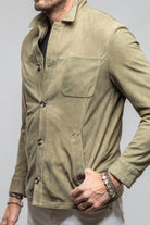 Gimo's Barton Springs Suede Shirt In Sage Mens - Outerwear - Leather
