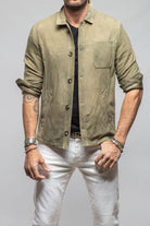 Gimo's Barton Springs Suede Shirt In Sage Mens - Outerwear - Leather