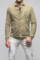 Gimo's Barton Springs Suede Shirt In Sage Mens - Outerwear - Leather