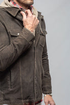 Gimo's Callum Suede Shirt with Removable Hood Mens - Outerwear - Leather