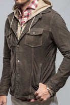 Gimo's Callum Suede Shirt with Removable Hood Mens - Outerwear - Leather