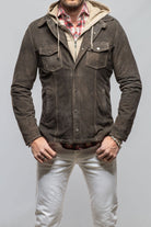 Gimo's Callum Suede Shirt with Removable Hood Mens - Outerwear - Leather