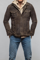 Callum Suede Shirt with Removable Hood - AXEL'S