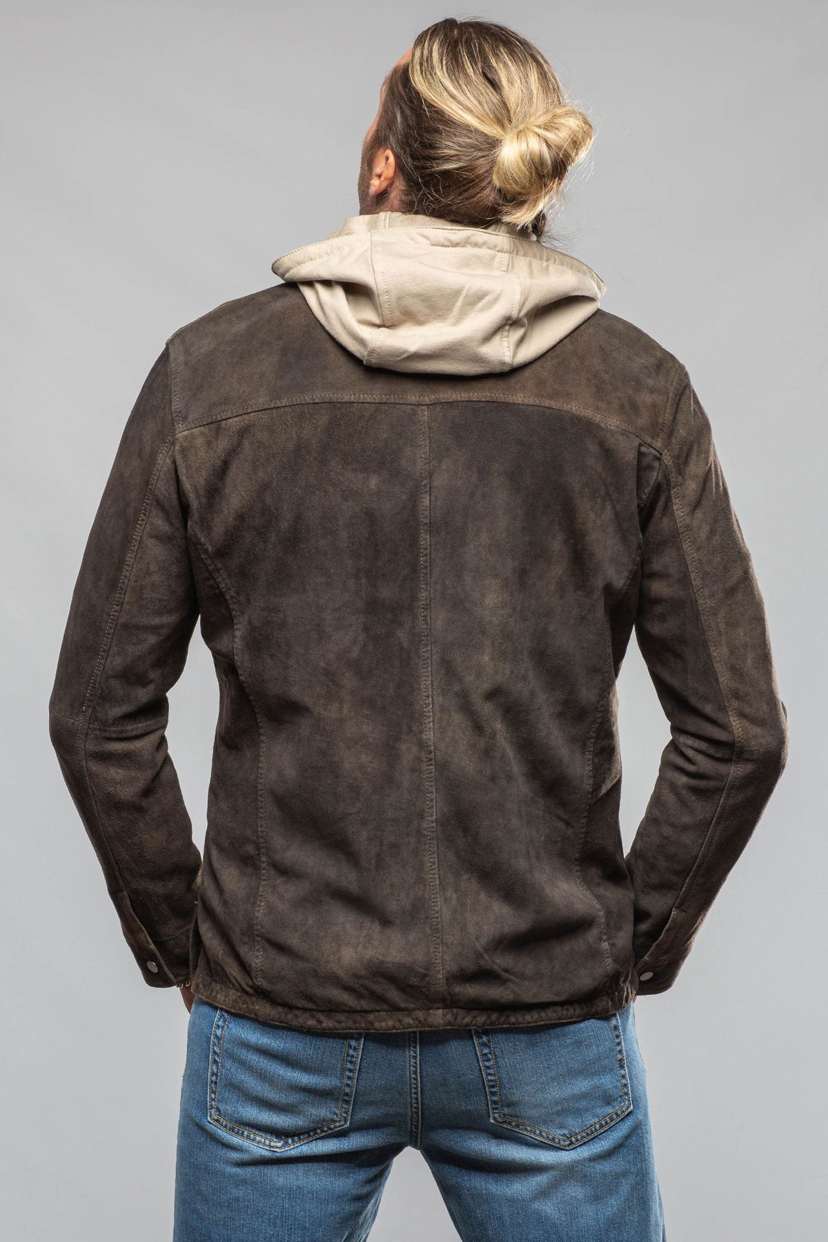 Gimo's Callum Suede Shirt with Removable Hood Mens - Outerwear - Leather