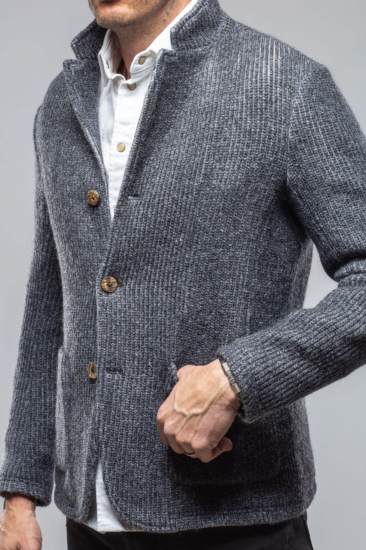 Gimo's Cardigan Shirt Jacket In Navy Warehouse - Mens - Outerwear - Cloth