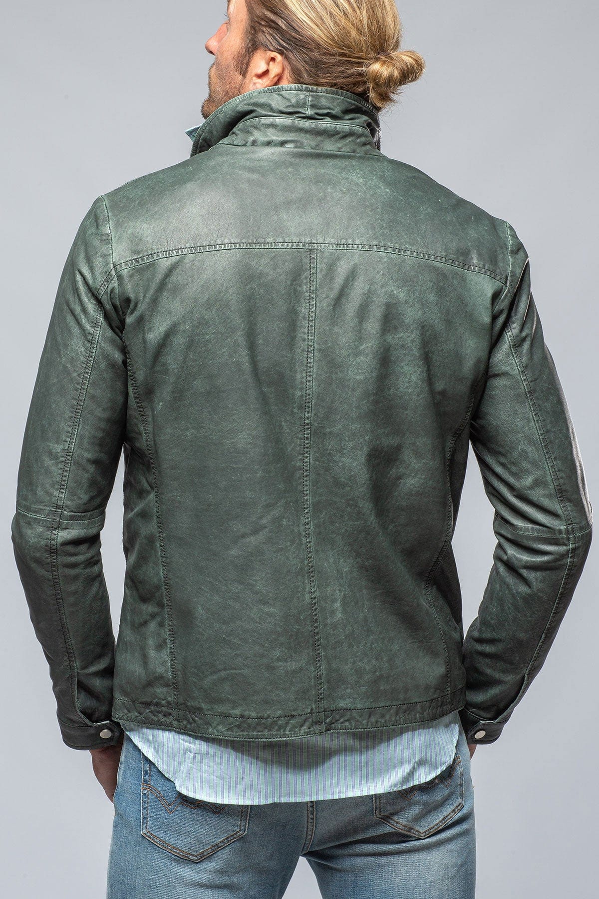 Dino Leather Jacket In Marine - AXEL'S