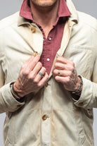 Gimo's Elk Horn Suede Shirt in Palomino Mens - Outerwear - Leather