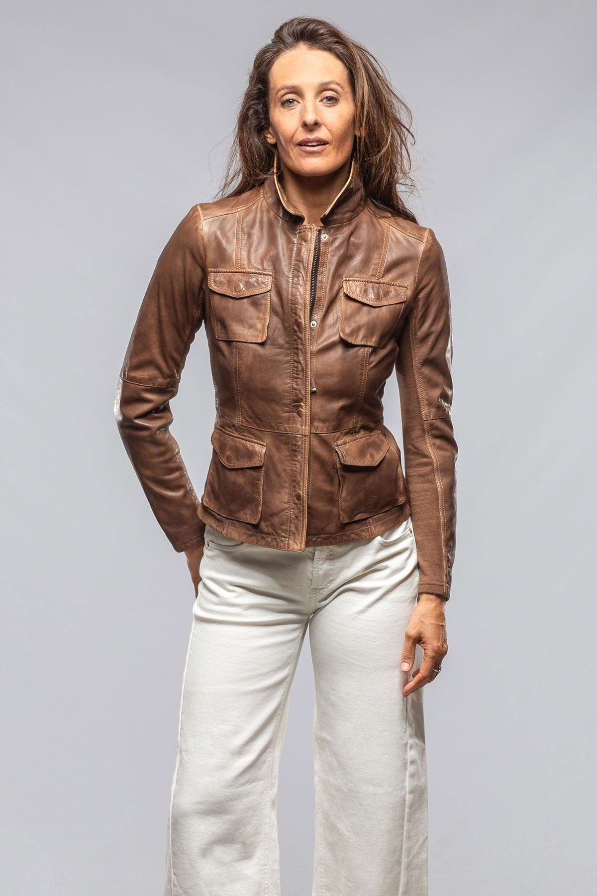 Men's brown leather jacket - Made in Italy - Gimo's