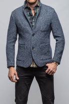 Halifax Knit Coat In Washed Navy - AXEL'S