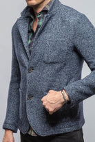 Halifax Knit Coat In Washed Navy - AXEL'S