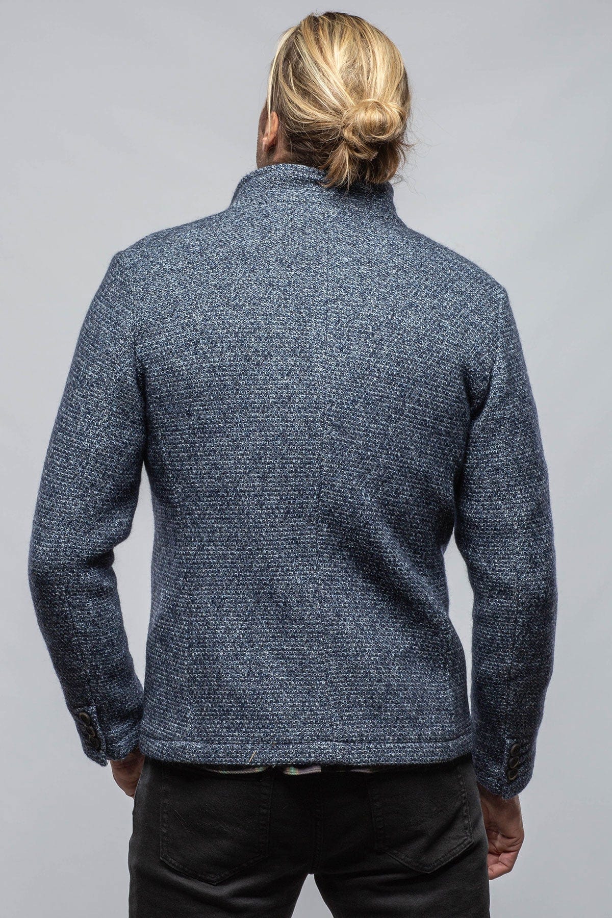 Halifax Knit Coat In Washed Navy - AXEL'S