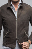 Gimo's Harley Suede Moto Jacket In Chocolate Mens - Outerwear - Leather