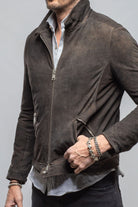 Gimo's Harley Suede Moto Jacket In Chocolate Mens - Outerwear - Leather