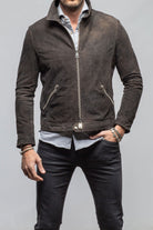 Gimo's Harley Suede Moto Jacket In Chocolate Mens - Outerwear - Leather