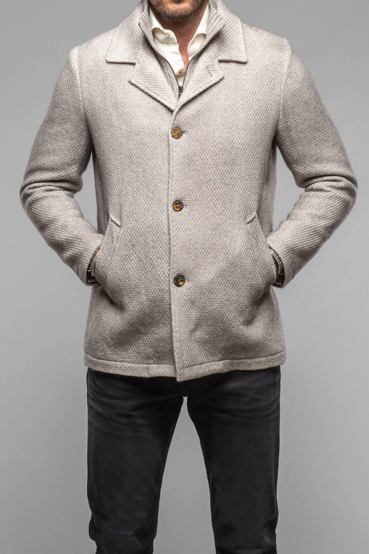 Gimo's Juneau 3/4 Knit Coat In Ice Warehouse - Mens - Outerwear - Cloth