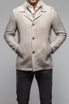 Gimo's Juneau 3/4 Knit Coat In Ice | Warehouse - Mens - Outerwear - Cloth