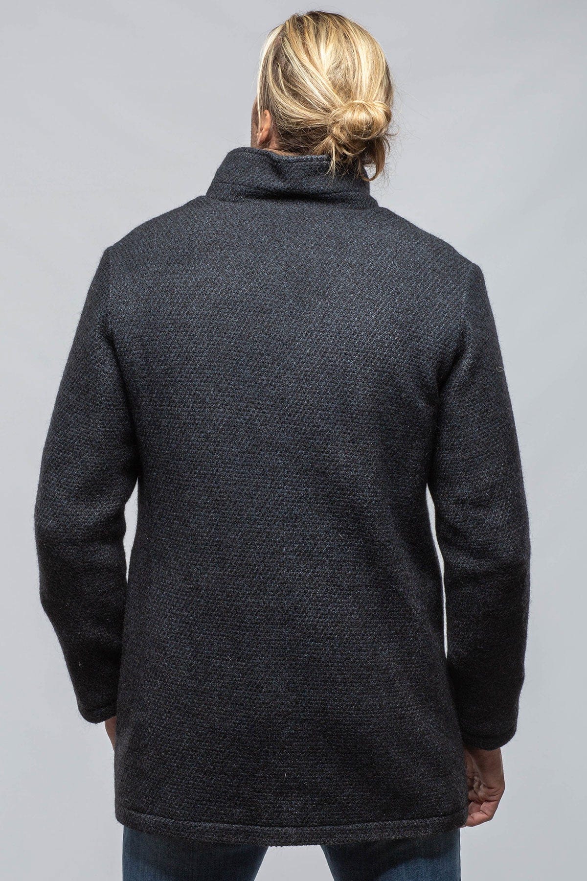 Lazard Long Knit Coat In Navy - AXEL'S