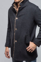 Lazard Long Knit Coat In Navy - AXEL'S