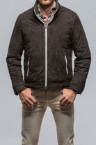 Leo Suede Insulated Jacket in Charcoal Brown - AXEL'S