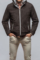 Gimo's Leo Suede Insulated Jacket in Charcoal Brown | Mens - Outerwear - Leather