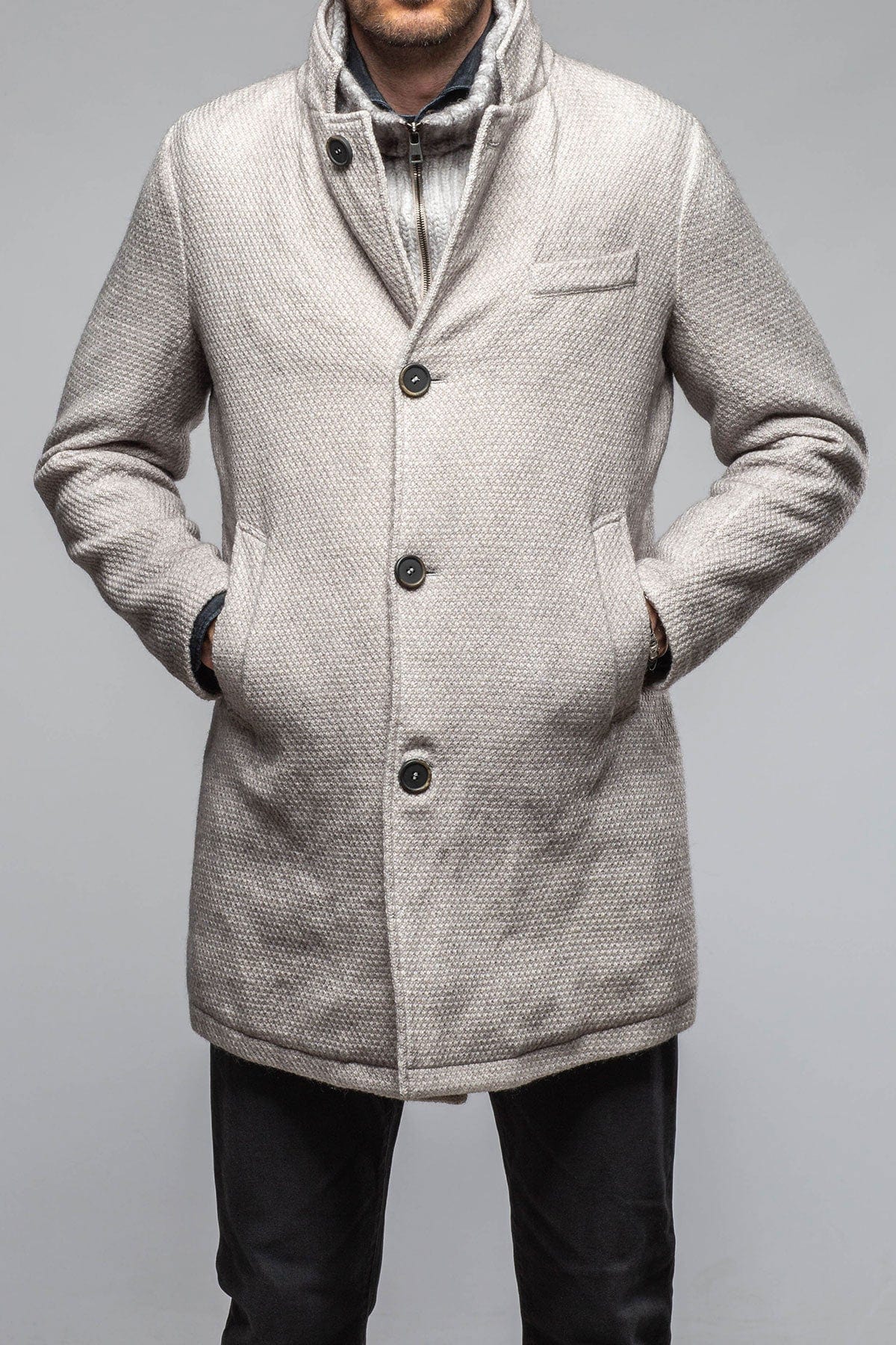 Gimo's Leon Knit Jacket in Ice Mens - Outerwear - Cloth