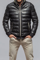 Loki Leather Puffer Jacket In Black - AXEL'S